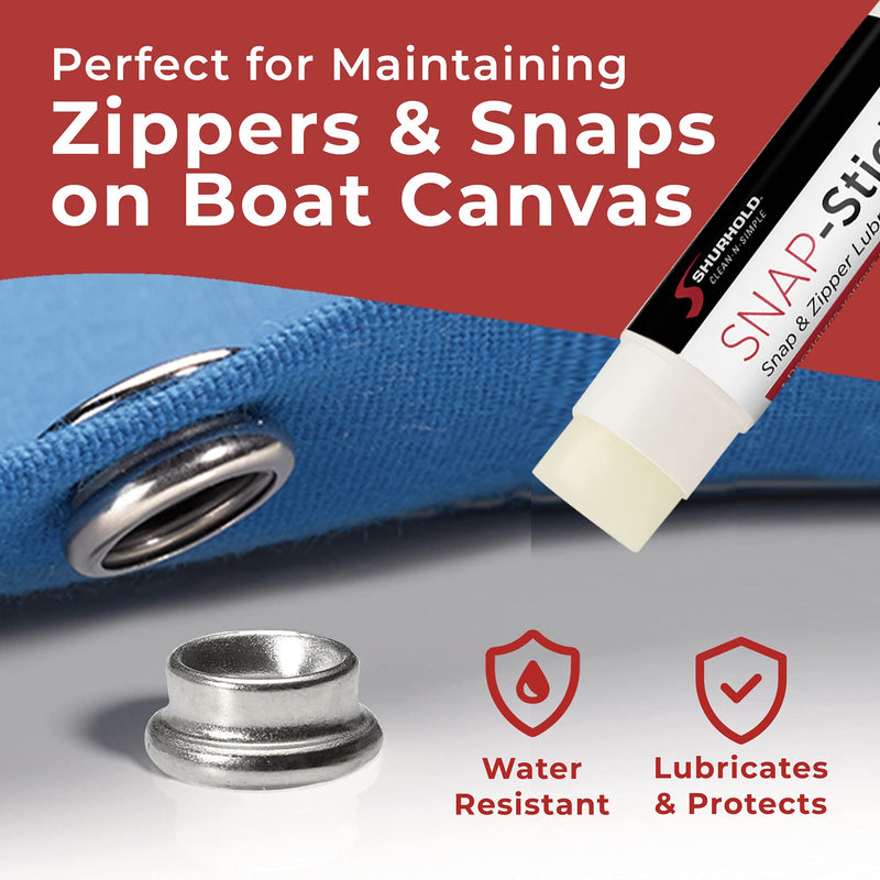 Shurhold - Snap Stick, Zipper Lubricant, Lubricates Boating Accessories, Quick to Apply Tube, 0.45oz, Clear (251) - BeesActive Australia