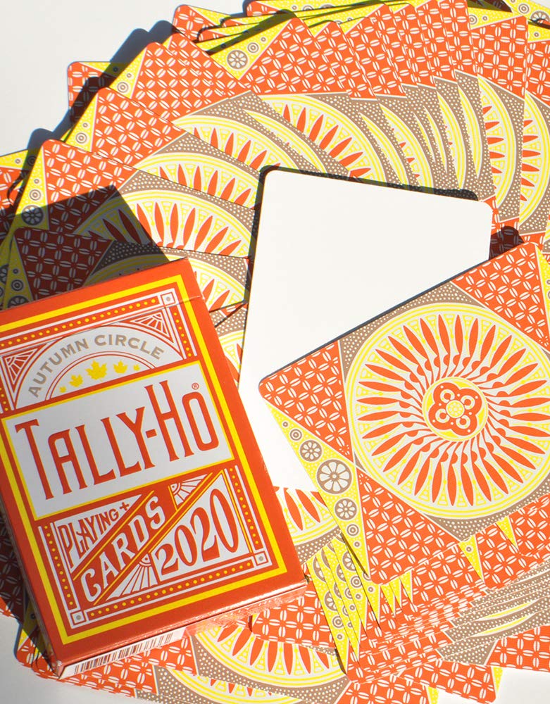Tally-Ho Autumn Circle Back Playing Cards, Orange Tally-Ho Autumn - BeesActive Australia