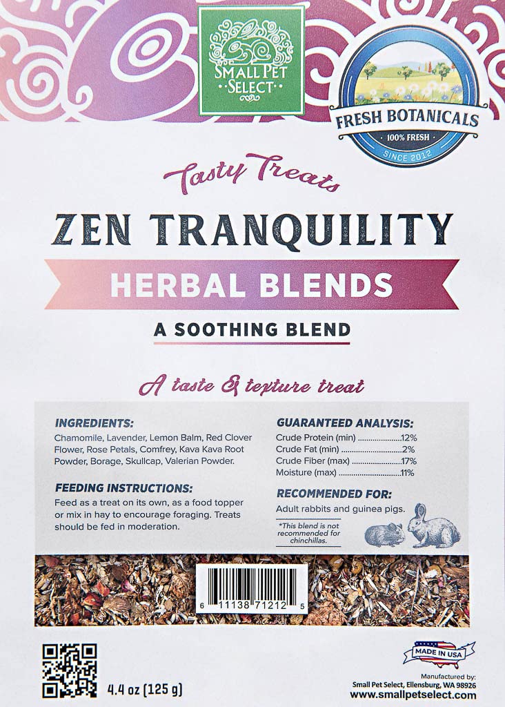 Small Pet Select - Zen Tranquility Herbal Blend 4.4 Ounce (Pack of 1) - BeesActive Australia