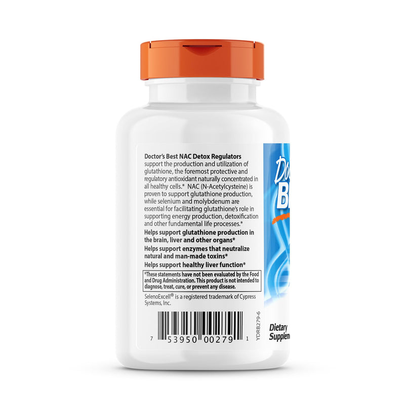 Doctor's Best NAC Detox Regulators with Seleno Excell, Non-GMO, Vegetarian, Gluten Free, Soy Free, 60 Veggie Caps Unflavored 60 Count (Pack of 1) - BeesActive Australia