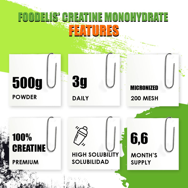 Creatine Monohydrate Powder After or Pre Workout 500 Grams 166 Servings Gym Supplement for Men & Women Vegan Gluten Free Tasteless Increase Physical Performance and Muscle Strength Scoop Included 500G - BeesActive Australia