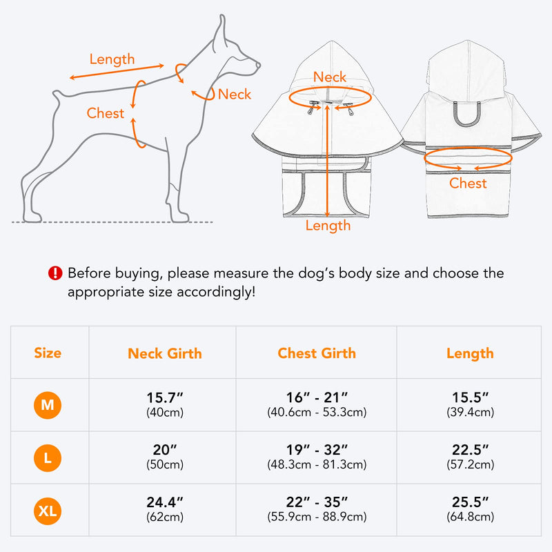 Domagiker Waterproof Dog Raincoat - Lightweight Hooded Raincoat for Dogs Pet Slicker Poncho, Adjustable Reflective Dog Rain Coat, Windproof Dog Raincoats Jacket with Leash Hole for Small, Medium, Large Dogs YELLOW - BeesActive Australia