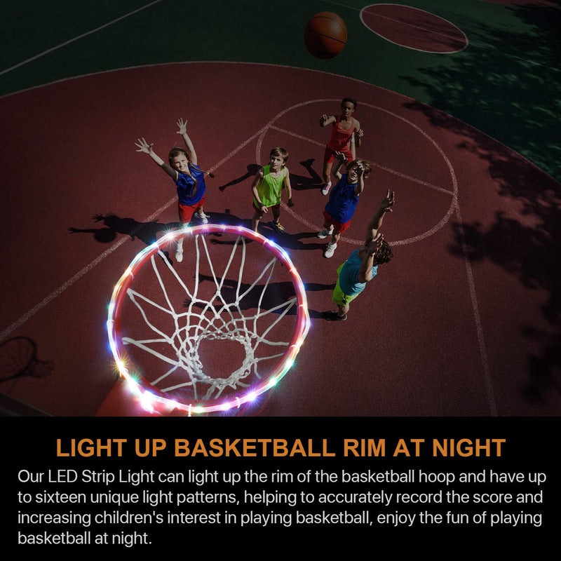WAYBELIVE LED Basketball Hoop Lights, Remote Control Basketball Rim LED Light, 16 Color Change by Yourself, Waterproof?Super Bright to Play at Night Outdoors ,Good Gift for Kids - BeesActive Australia