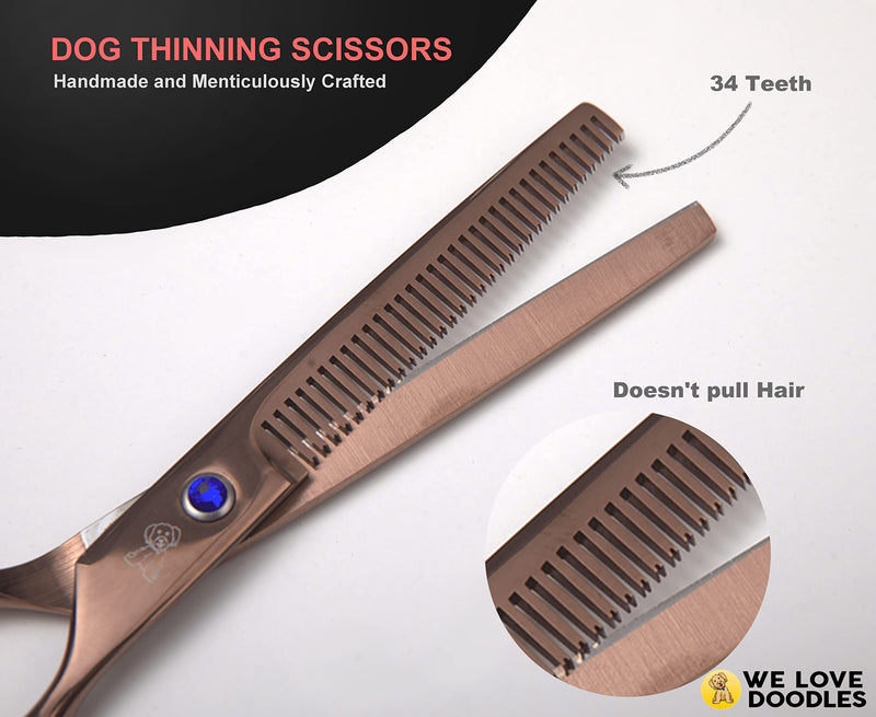 We Love Doodles Dog Grooming Scissors Kit - Dog Grooming Shears - Curved Dog Grooming Scissors - Thinning Scissors For Dogs - Best Grooming Scissors For Goldendoodles - BeesActive Australia