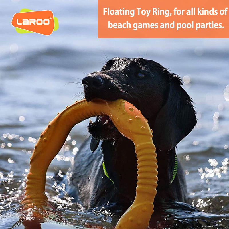 LaRoo Dog Flying Ring Toys, Floating Flying Dog Disc Toys, Summer Pet Training Outdoor Durable Chew Toys for Medium and Large Dogs Orange-L - BeesActive Australia