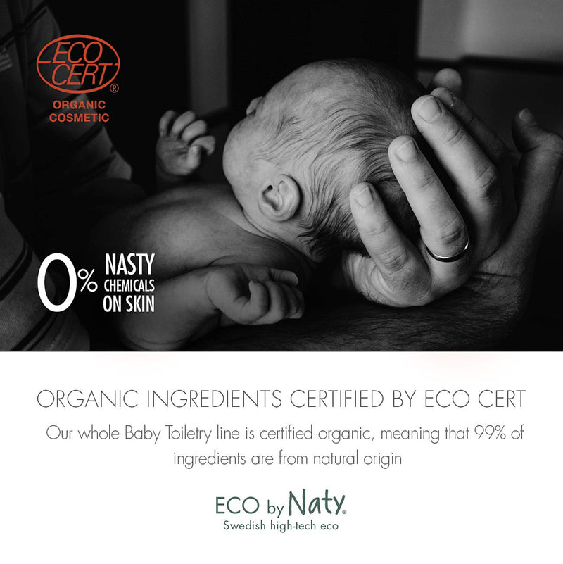 Eco by Naty, Baby Bath Foam, Organic Plant-Based Ingredients with 0% Perfume, Hypoallergenic and Dermatologically Tested, 200 ml Bottle - BeesActive Australia