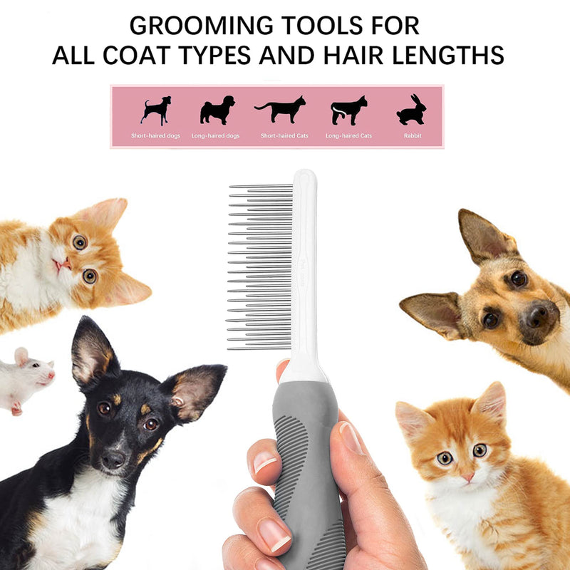 SKYPIA 2 Pcs Dog & Cat Combs For Home Grooming Massage Kit – 2-IN-1 Detangler Brush with Massaging Shell Comb For Long & Curly Hair, Removes Knots, Mats and Tangles Pet Hair Remover Soft Dematting and Deshedding For Dog Puppy Rabbit (Blue) Blue - BeesActive Australia