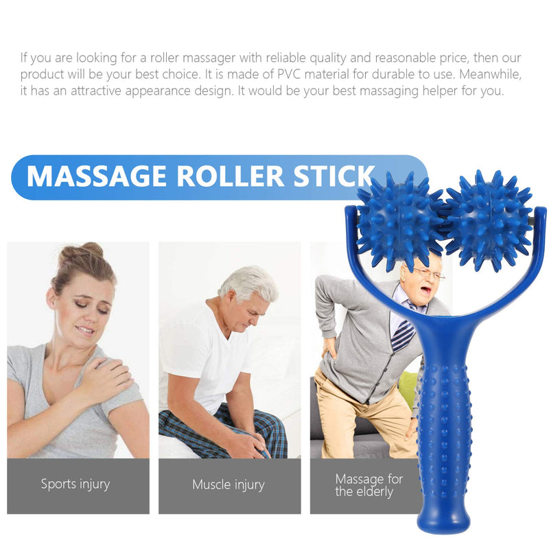 Healifty PVC Muscle Relaxer Roller Muscle Roller Stick Handheld Foam Roller Massager for Back Neck Arm Leg (Blue) - BeesActive Australia