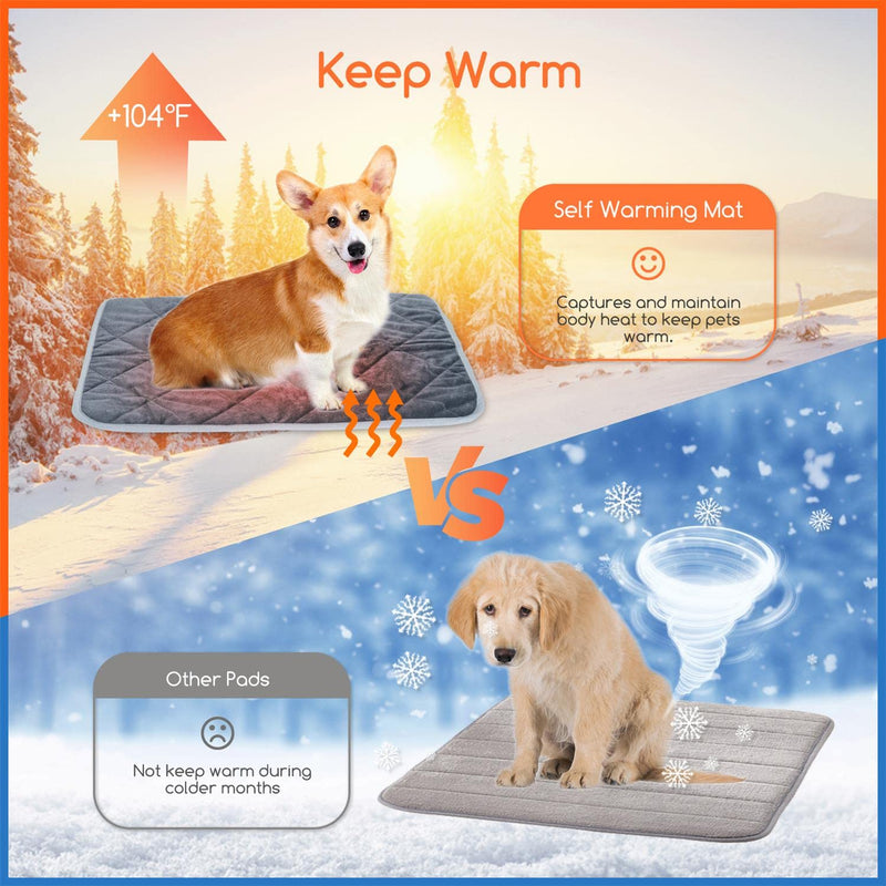 Nobleza Self Warming Pet Pad, Super Soft Plush Dog Crate Pad for Travel or Home, Washable Anti-Slip Kennel Mat for Large Medium Small Dogs and Cats 45" × 28" - BeesActive Australia