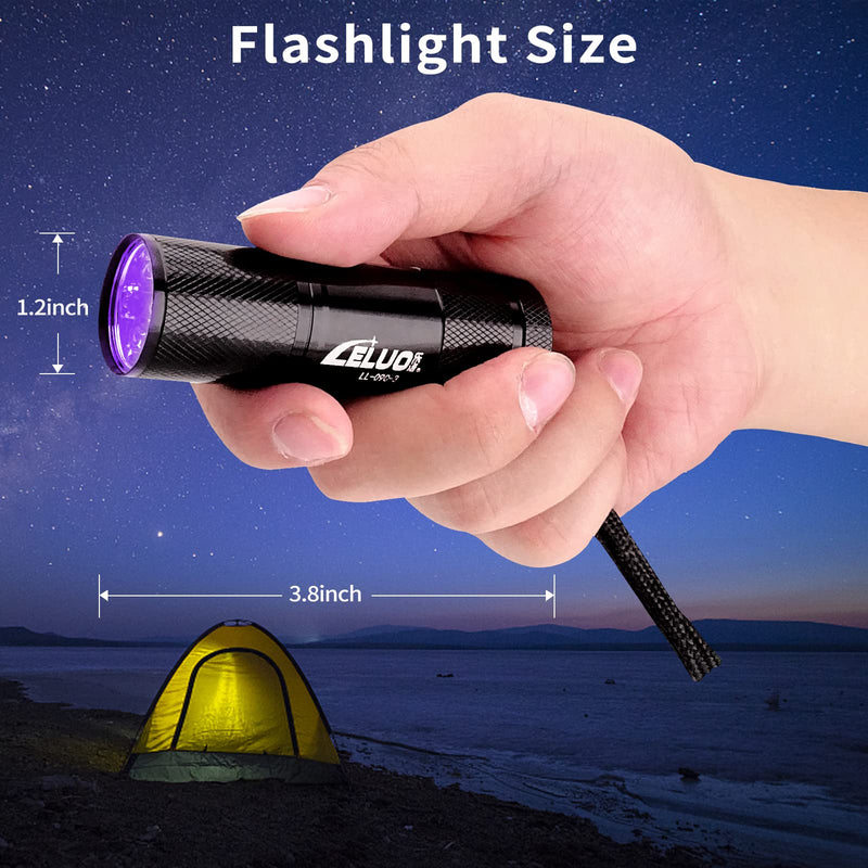 LELUOHQ Black UV Handheld Flashlights,9 LED Mini Light 395nm,Portable Pet Stain Detector for Pet Urine,Bed Bugs - BeesActive Australia
