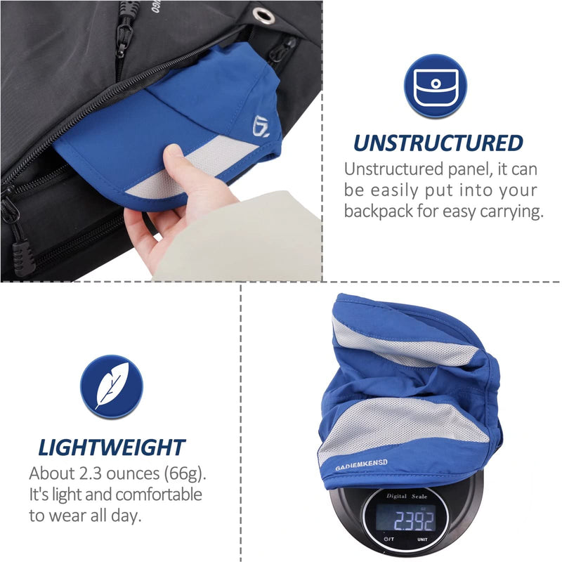 GADIEMKENSD Outdoor Running Hat Unstructured Sports Cap Quick Dry Mesh for Adults Blue 7-7 1/2 - BeesActive Australia