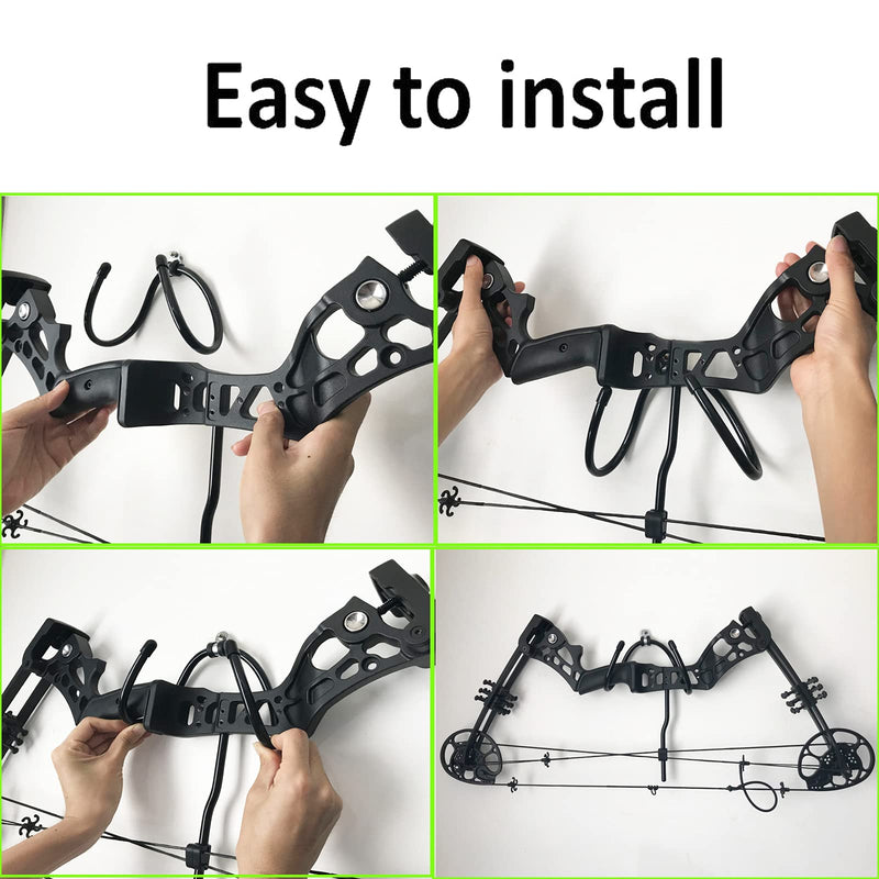 Pmsanzay Bow Wall Storage Display Rack Bow Hanger Hooks Wall Holder Wall Mount Storage and Display Your Bow - Rubber Protection, no Scratches - Hold up to 20 Lbs - No Bow - BeesActive Australia