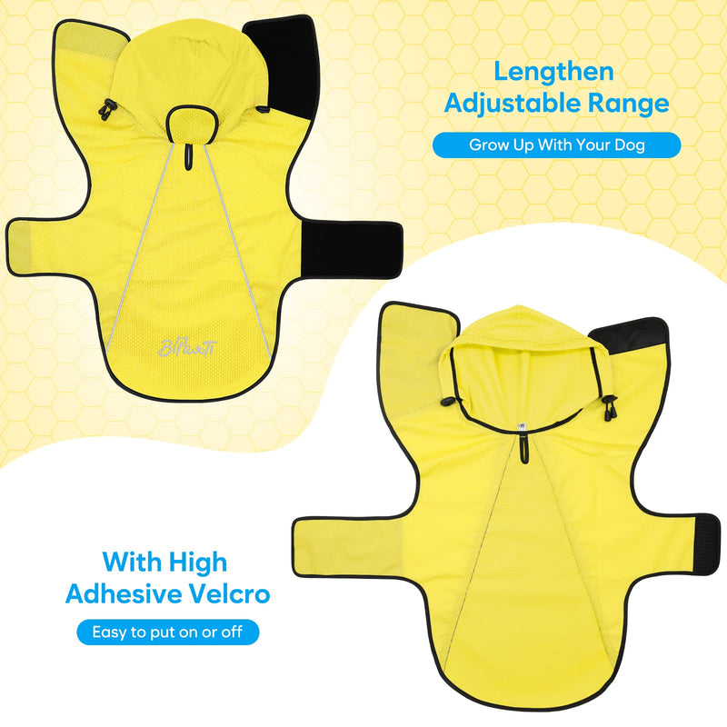 Dog Raincoat,Waterproof Hooded Slicker Poncho,Dog Reflective Safety Dog Rain Jacket,Windproof Snow-Proof Dog Rain Coat,Dog Raincoats for Small,Medium,Large Dogs Yellow Medium - BeesActive Australia