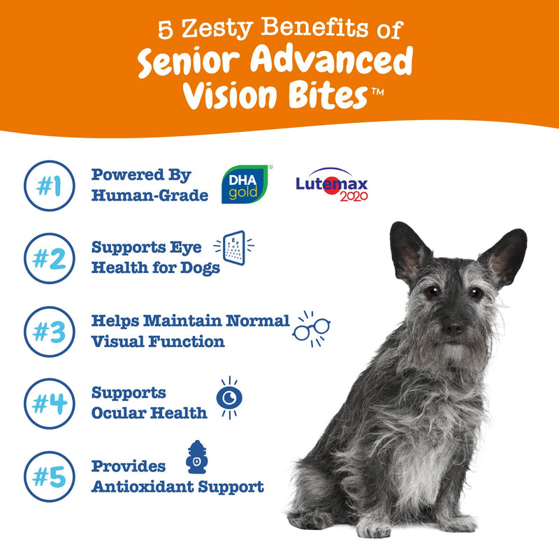 Zesty Paws Eye Supplement for Dogs - Vision Support with Lutein + Vitamin C & Astaxanthin Antioxidants - Dog Vitamins for Eyes + Fish Oil for Omega 3 EPA & DHA for Senior Dogs 90 Count - BeesActive Australia