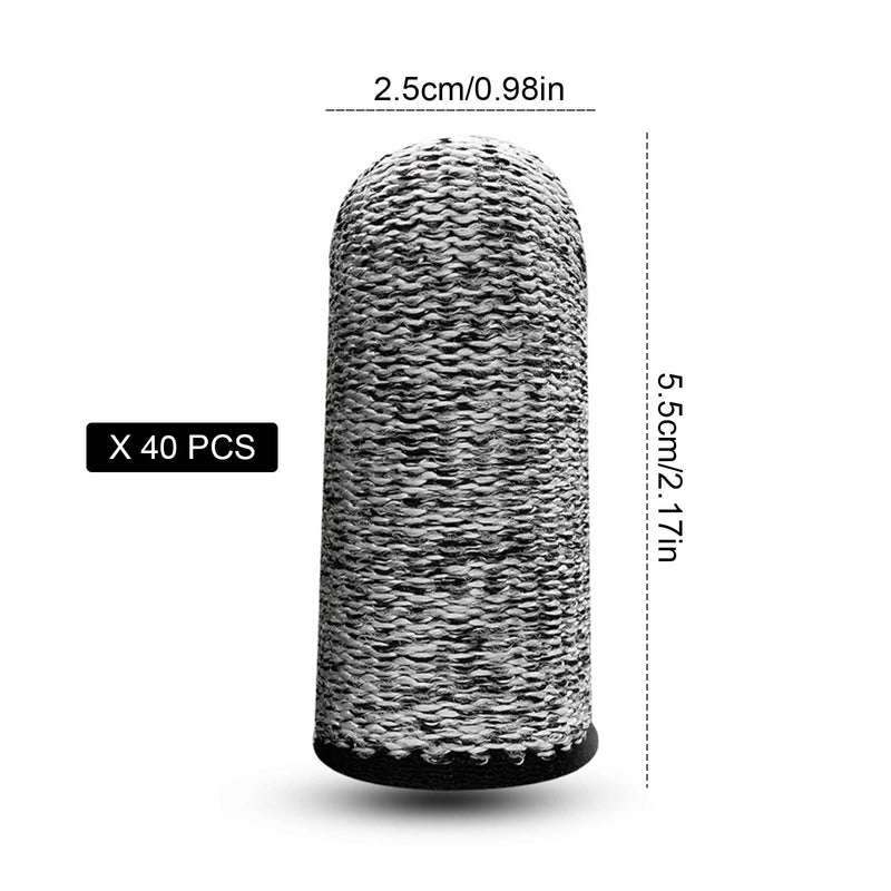 TSHAOUN 40 Pcs Finger Cots Finger Protectors, Anti Cutting Finger Cover Reusable Anti-Slip Finger Sleeve, Cut Resistant Protection for Garden, Kitchen, Work, Sculpture,Agricultural Affairs (Grey) Grey - BeesActive Australia