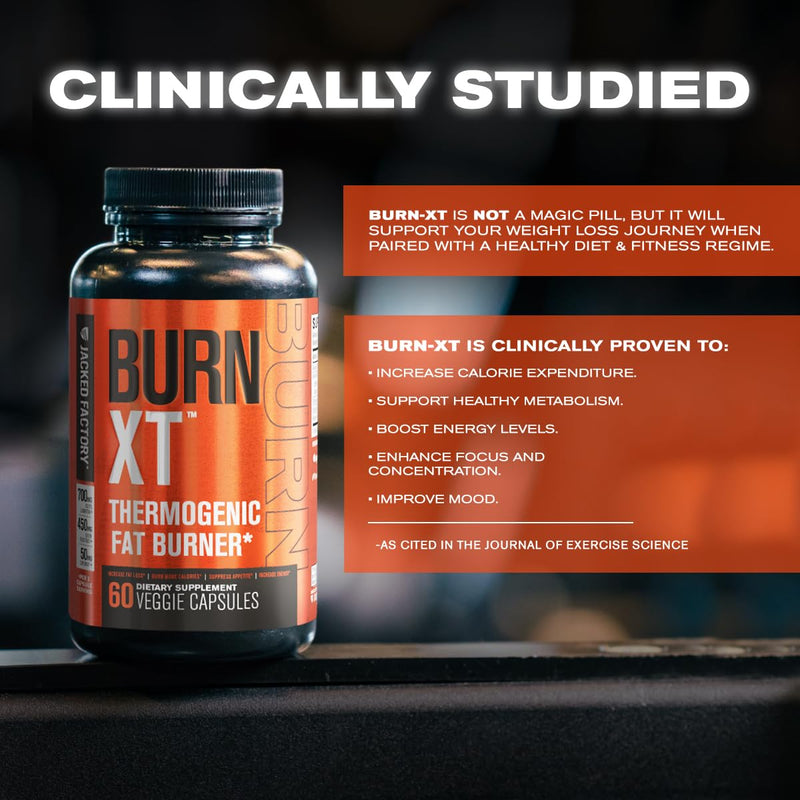 Burn-XT Clinically Studied Fat Burner & Weight Loss Supplement - Appetite Suppressant & Energy Booster - Fat Burning Acetyl L-Carnitine, Green Tea Extract, & More - 60 Natural Diet Pills 60 Count (Pack of 1) - BeesActive Australia