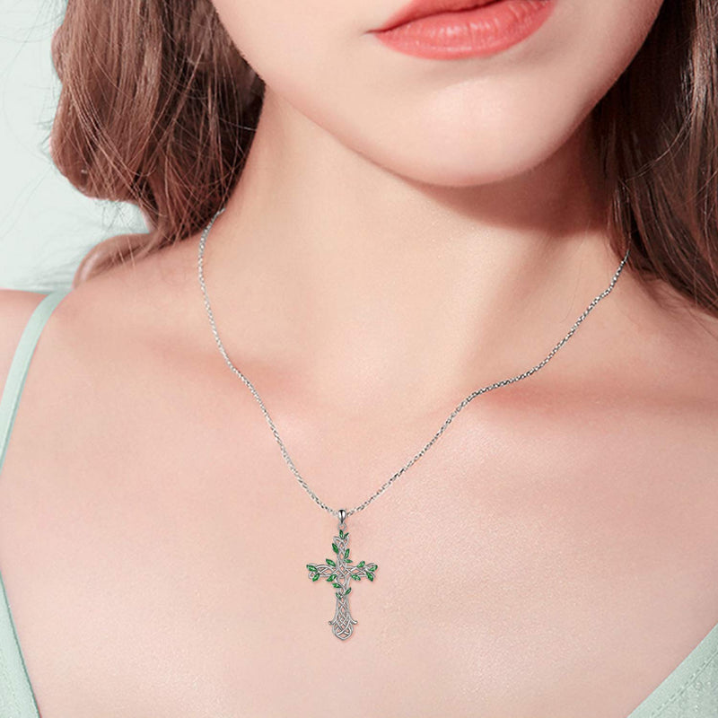 ONEFINITY Religious Cross Pendant Necklace Sterling Silver Origami Cross Pendant Gifts for Women Men Jewelry tree of life - BeesActive Australia