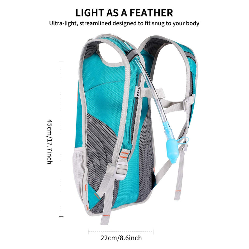 Hydration Pack,Hydration Backpack with 2L Hydration Bladder Lightweight Insulation Water Pack for Running Hiking Riding Camping Cycling Climbing Fits Men & Women Green - BeesActive Australia