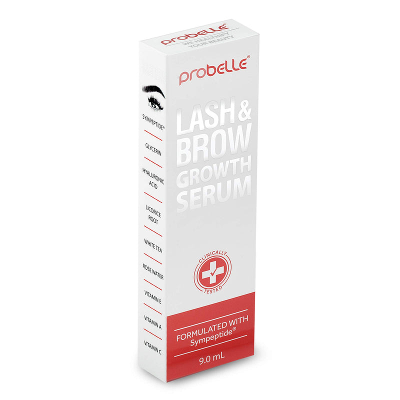 Probelle Lash & Brow Growth Serum, Eyelash Enhancer and Eyebrow Formula with Sympeptite Bioactive Peptide Blend, 9 mL - BeesActive Australia