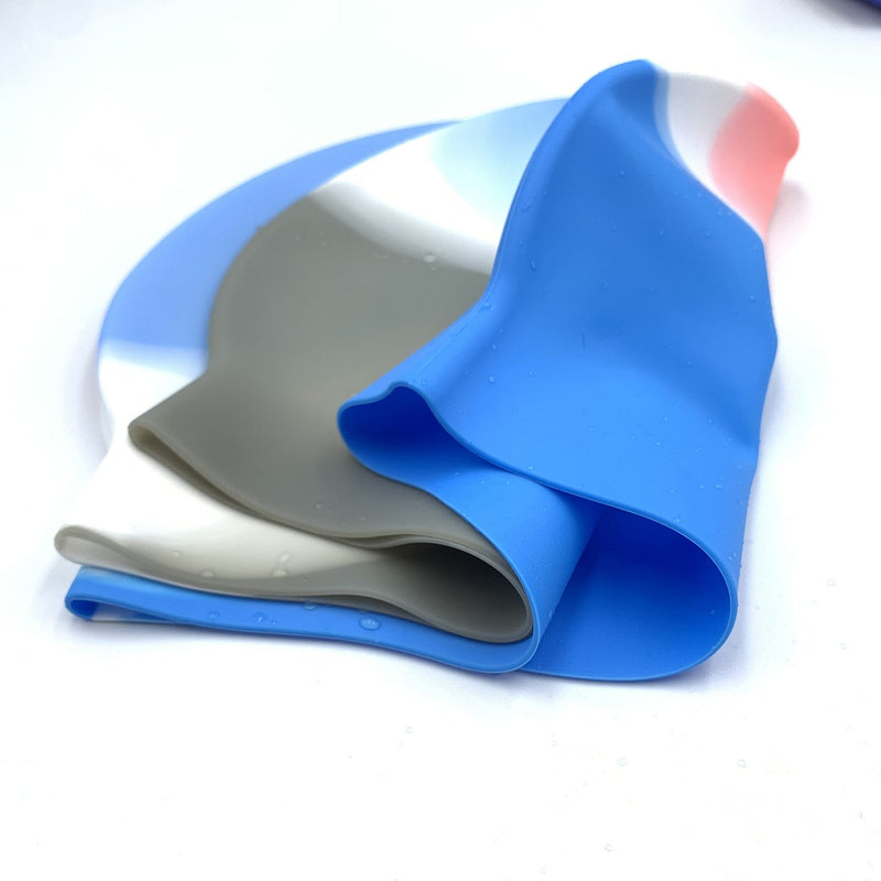 2Pack Durable Silicone Swim Cap for Women and Men, Adults Youth Long Short Hair Universal Swimming Caps, 2 Colors - BeesActive Australia
