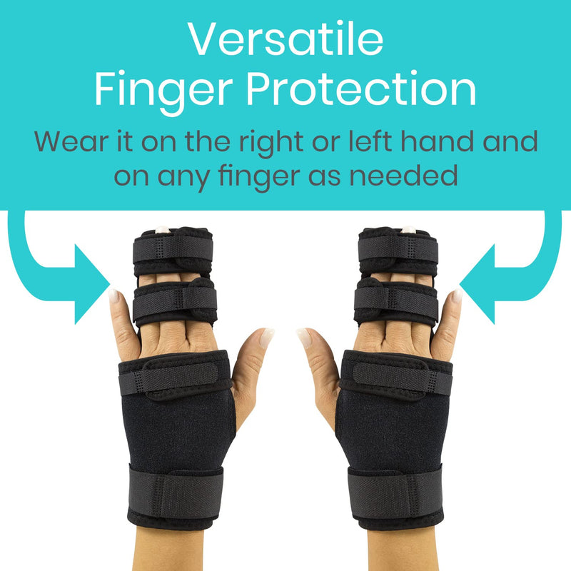 Vive Dual Trigger Finger Splint - Hand Support -Immobilizer For Middle, Pinky, Metacarpal And Ring Fingers - Straightening Braces For Contractures And Broken Fingers And Arthritis - For Men And Women Black - BeesActive Australia