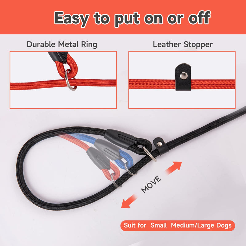FOVRLZSE 3pcs Slip Lead Dog Leash,Strong Nylon Rope Leash,Training Leash for Large Medium and Small Dogs - BeesActive Australia
