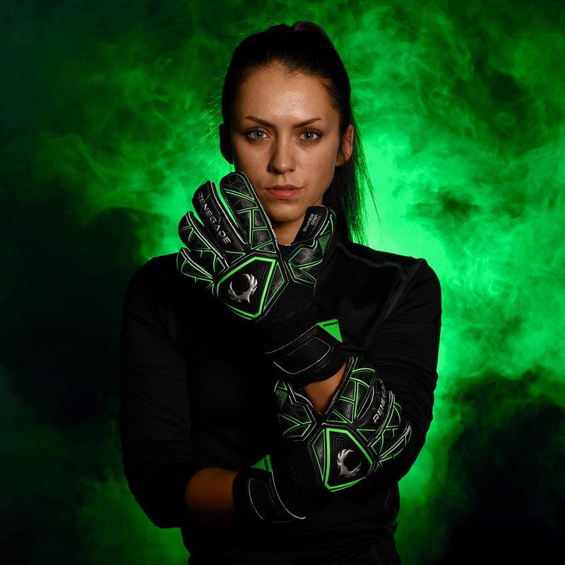 Renegade GK Triton Goalie Gloves with Microbe-Guard (Sizes 5-11, 3 Styles, Level 2) Pro-Tek Fingersaves & Durable 3.5+3MM Super Grip | Great Hard Ground Goalkeeper Glove | Based in The USA Raider - Roll Cut 8 - BeesActive Australia