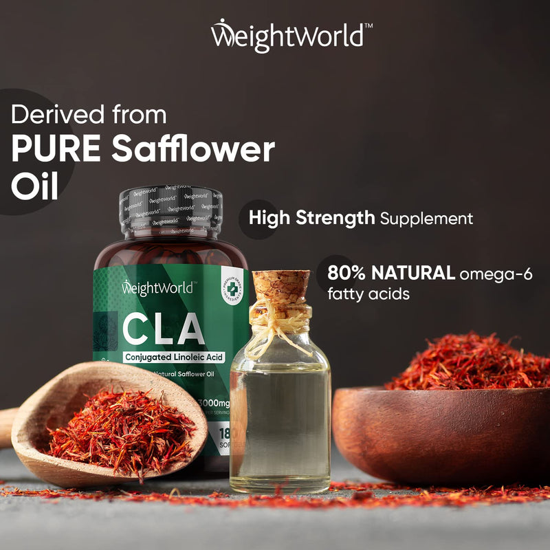 CLA 3000mg Safflower Oil Supplement - 180 Softgels (2 Months Supply) - CLA Capsules, Powder & Tablet Alternative - 80% Pure Active Isomers Conjugated Linoleic Acid Pills - Pre-Workout Diet Supplement - BeesActive Australia