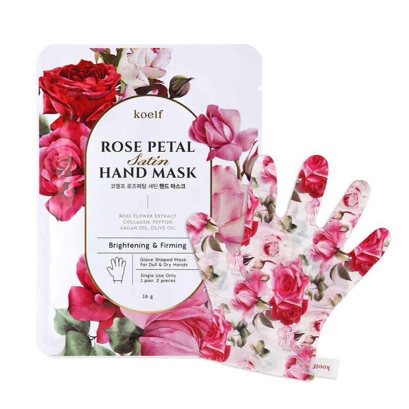 KOELF Rose Petal Satin Hand Mask, Moisturizing Gloves (3EA (1.68 oz)) 3EA (1.68 Ounce) - BeesActive Australia