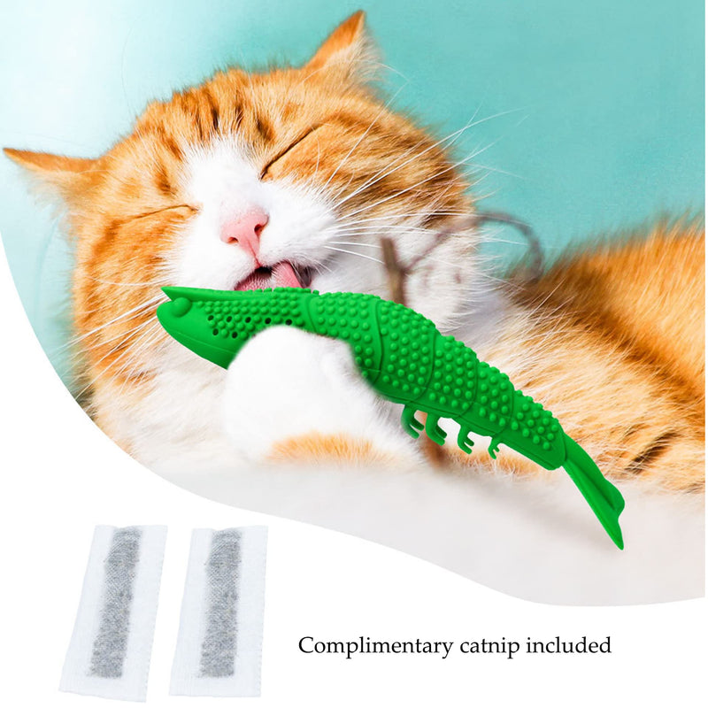 Cat Toothbrush Toy for Cat Teeth Cleansing, Cat Toothbrush Stick for Dental Care, Toothbrush Cat Toy for Chewers Cleaning, for Small Medium Large Cat (Green) - BeesActive Australia