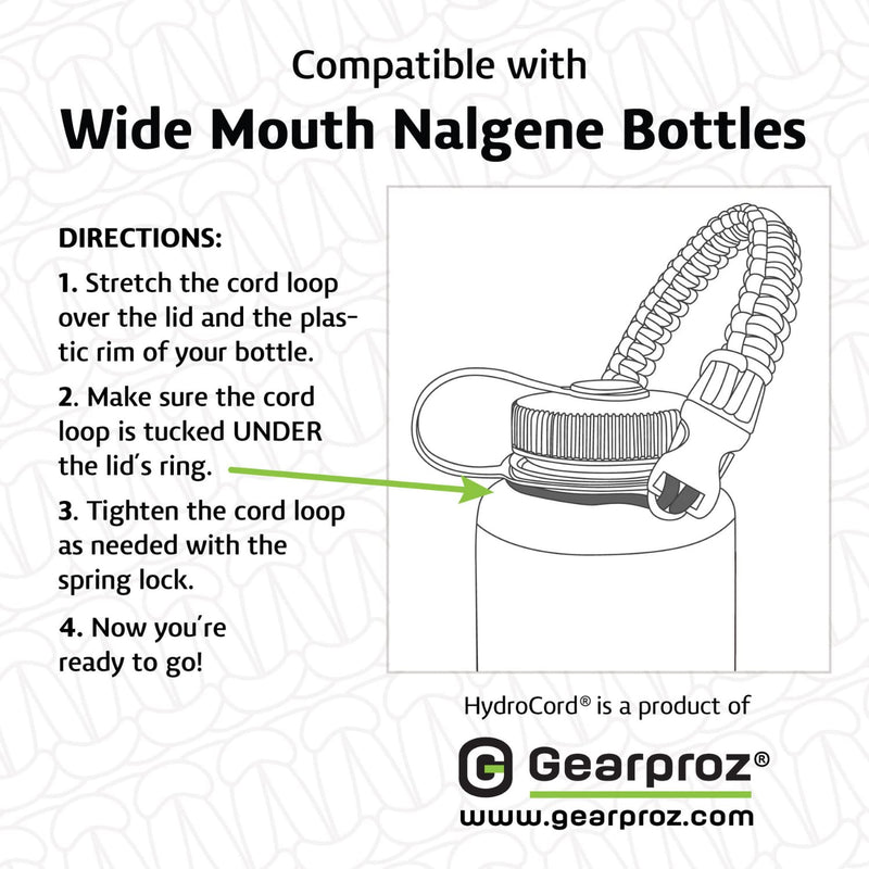 Gearproz Handle Compatible with Nalgene 32 oz, 48 oz Wide Mouth Bottles BLACK - BeesActive Australia