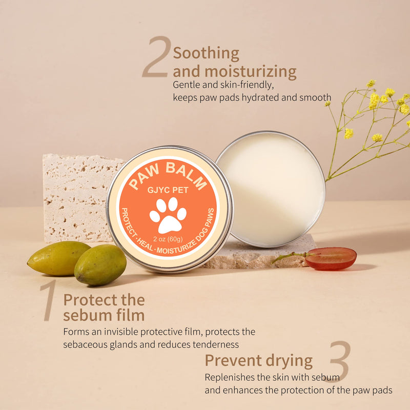 Natural Dog Paw Balm, 2oz Paw Pad Snout Soother Moisturizer, Repairs Cracks, Organic Lickable Pets Nose Elbow Cream Wax Butter Feet Heat Protection Balm for Dogs Cats Puppy - BeesActive Australia