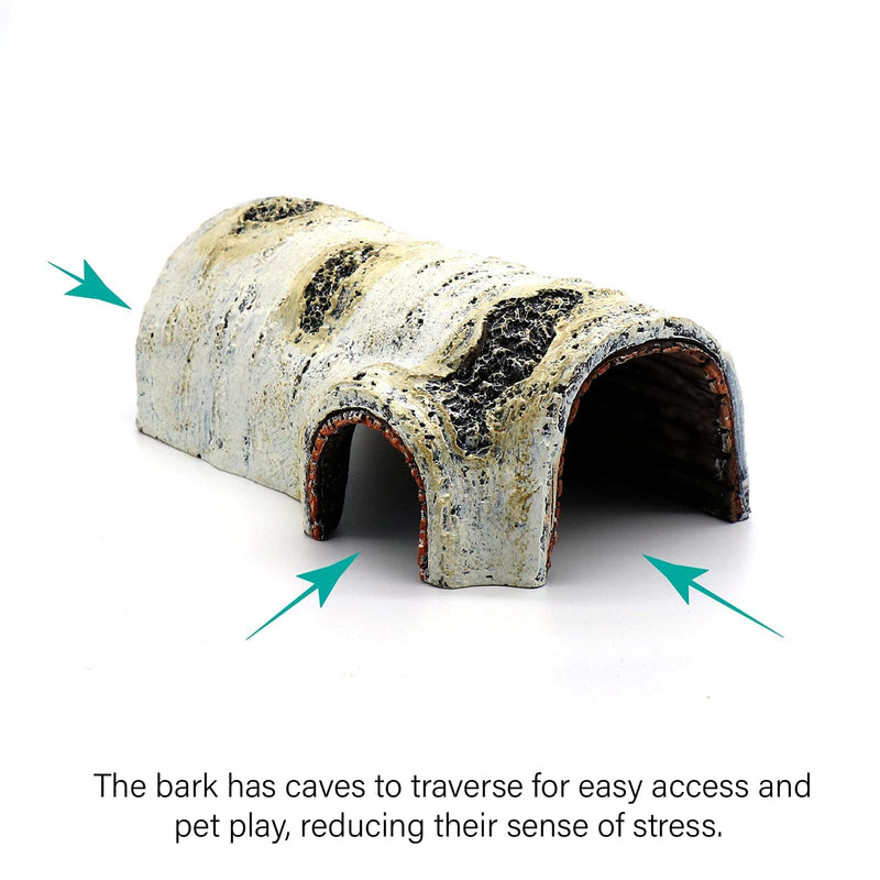 Reptile Hides and Caves Birch Tree Bark Trunk Habitats Decor Aquarium Decoration Wood for Lizard Geckos Snake Spiders Frogs Turtle Small - BeesActive Australia