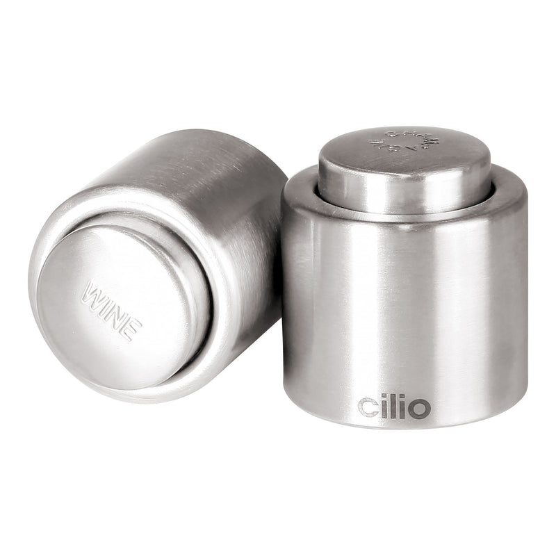 [AUSTRALIA] - Cilio Stainless Steel Champagne Sealer Wine Stoppers, Large 