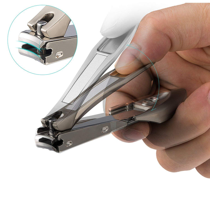 Nail Clippers for Thick Nails-Stainless Steel Nail Cutter with Catcher, No Splash Nail Clippers with Nail File, Sharp and Durable Nail Clipper, for Men and Women, Kids and Seniors,Bionic Design Big-Rose Gold - BeesActive Australia