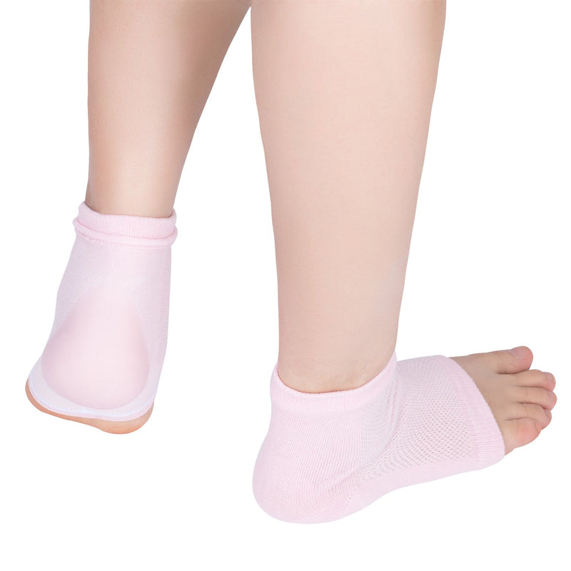Bememo Soft Ventilate Gel Heel Socks Open Toe Socks for Dry Hard Cracked Skin Moisturizing Day Night Care Skin, 3 Pairs (Pink, Turquoise, Grey) Regular Size Pink, Turquoise, Grey - BeesActive Australia