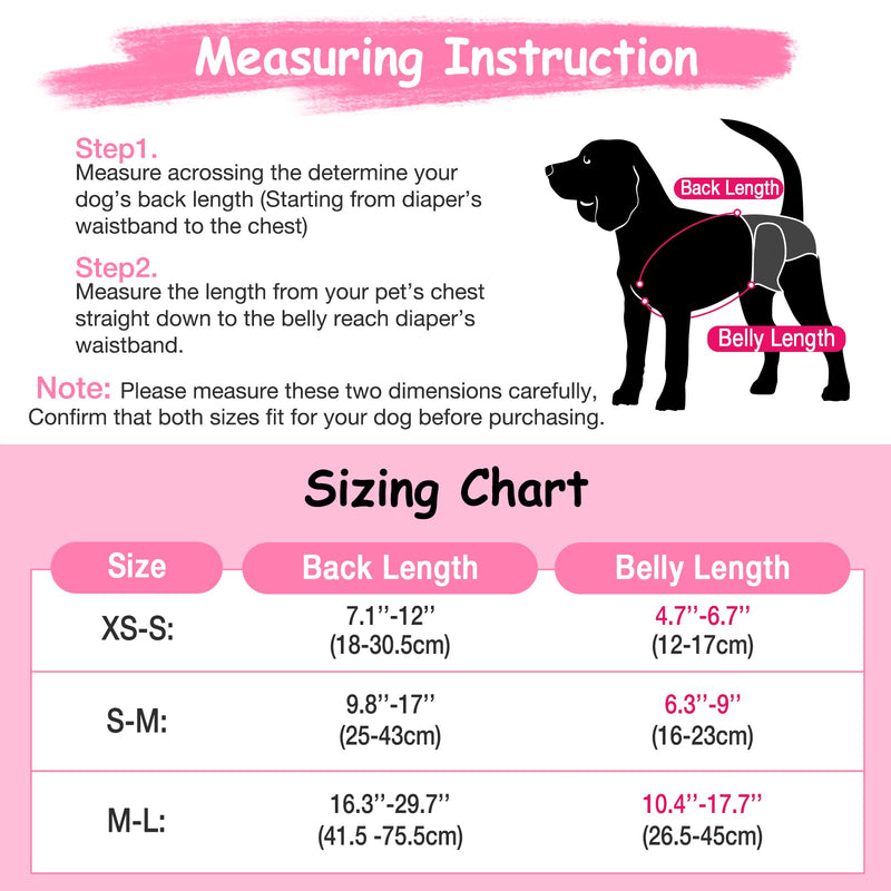 Pet Soft Dog Suspenders 2 Pieces Female Dog Diaper Suspenders for Dogs Diaper Keeper Suspender for Dog Skirt, Dog Dress Black & Pink M/L - BeesActive Australia