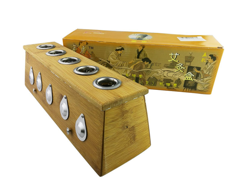 Winterworm® Bamboo Healing Box for Moxa Moxibustion Medicine Therapy (Five Hole) Five Hole - BeesActive Australia