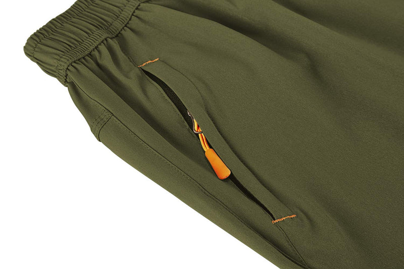 TBMPOY Men's Running Shorts Quick Dry Gym Outdoor Sports Zipper Pockets Large A4-armygreen - BeesActive Australia