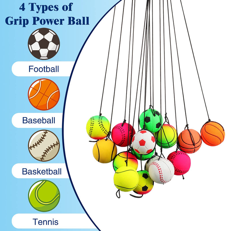 15 Pieces Wrist Return Ball Rubber Sport Ball with Wrist Strap and String Rebound Bouncy Balls Wrist Rebound Toy on Elastic String Ball Wrist Toy for Children Adults Wrist Exercise Play, Multi Color - BeesActive Australia