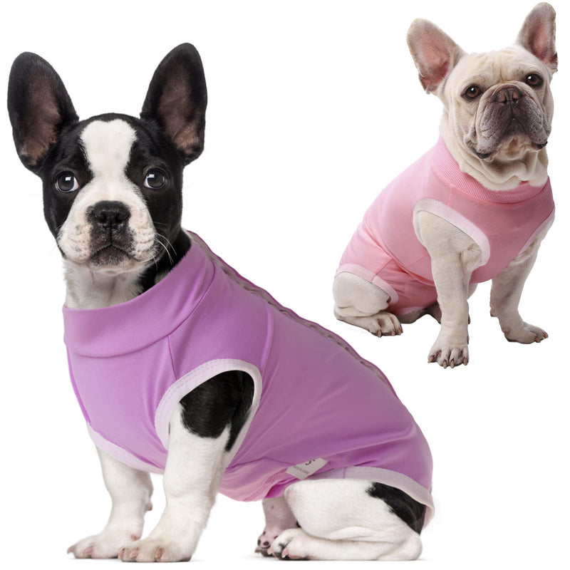 SAWMONG 2 Pack Recovery Suit for Dogs After Surgery, Dog Recovery Suit Dog Spay Surgical Suit for Female Dogs, Dog Onesie Body Suit for Surgery Male Substitute Dog E-Collar Purple Pink (2 Pcs) Medium - BeesActive Australia