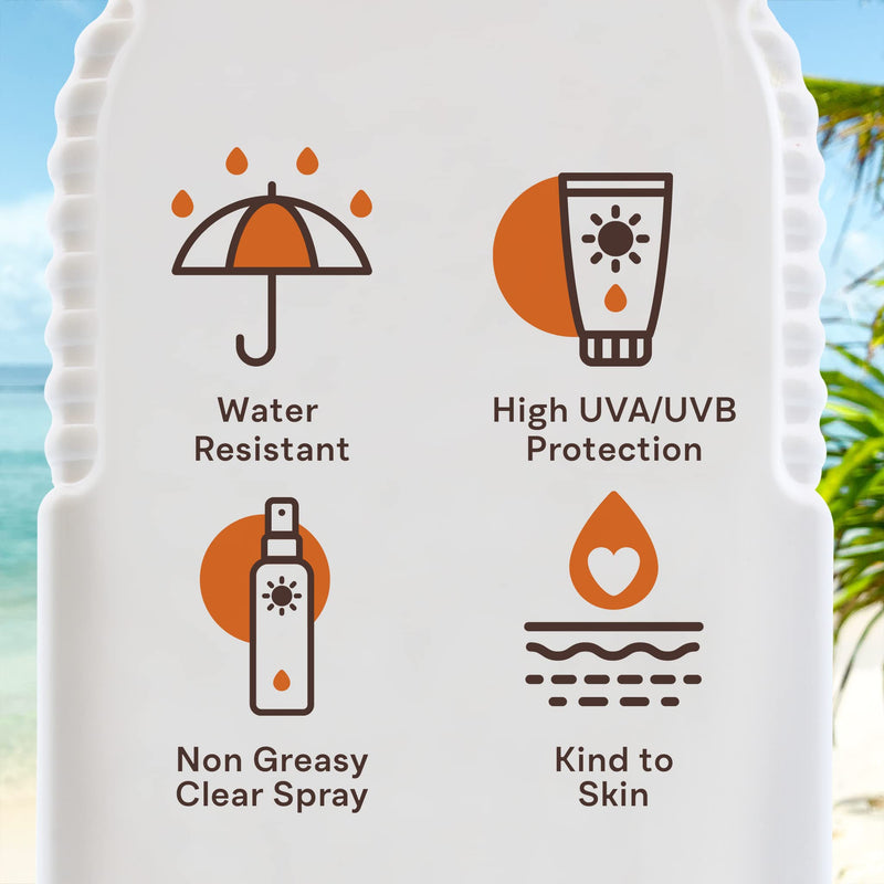 Malibu Kids High Protection Water Resistant Dry Feel SPF 50 Sun-Screen Clear Spray, 250ml - BeesActive Australia