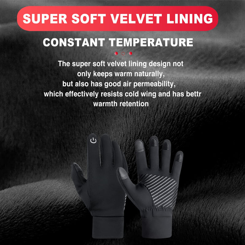 RYMNT Winter Gloves Touch Screen Water Resistant Thermal for Running Driving Cycling Working Hiking Warm Gifts for Men Women Black X-Large Women-XL/Men-L) - BeesActive Australia