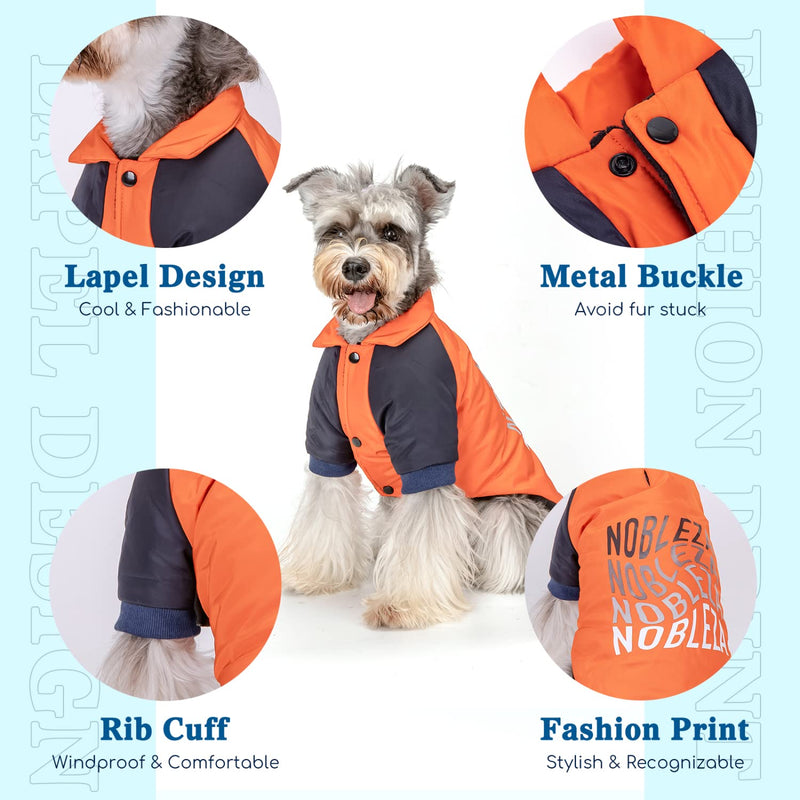 Dog Coat, Nobleza Thick Warm Fleece Waterproof & Windproof Dog Winter Jacket with Leash Hole, Logo Print Fashion Personality Outdoor Dog Cold Weather Coats for Cold, Wet, Windy and Snowy Weather Usage X-Large - BeesActive Australia