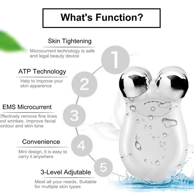 2023 New Microcurrent Face Device Roller,Lift The face and Tighten The Skin USB Mini microcurrent face Lift Skin for Facial Wrinkle Remover Toning Device(White) - BeesActive Australia
