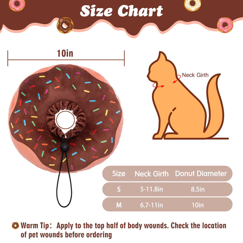 Cat Recovery Collar Cute Donut Cat Cone Collar Soft for Kitten and Cats After Surgery, Soft Adjustable Protective Pet E Collar Neck Cone Fit for Boy Girl Kitties Puppies Small Dogs Medium(Neck Girth 6.7"-11") - BeesActive Australia
