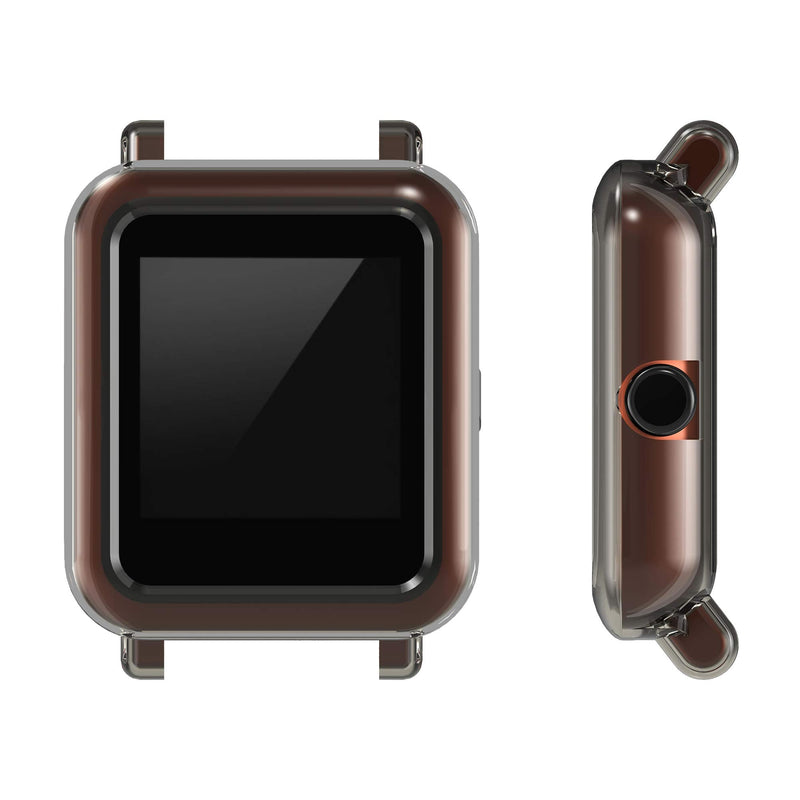 kwmobile 2-Pack Fitness Tracker Frame Compatible with Huami Amazfit Bip S/Bip S Lite - Case Sport Tracker TPU Silicone Cover - Black/Transparent black / transparent - BeesActive Australia