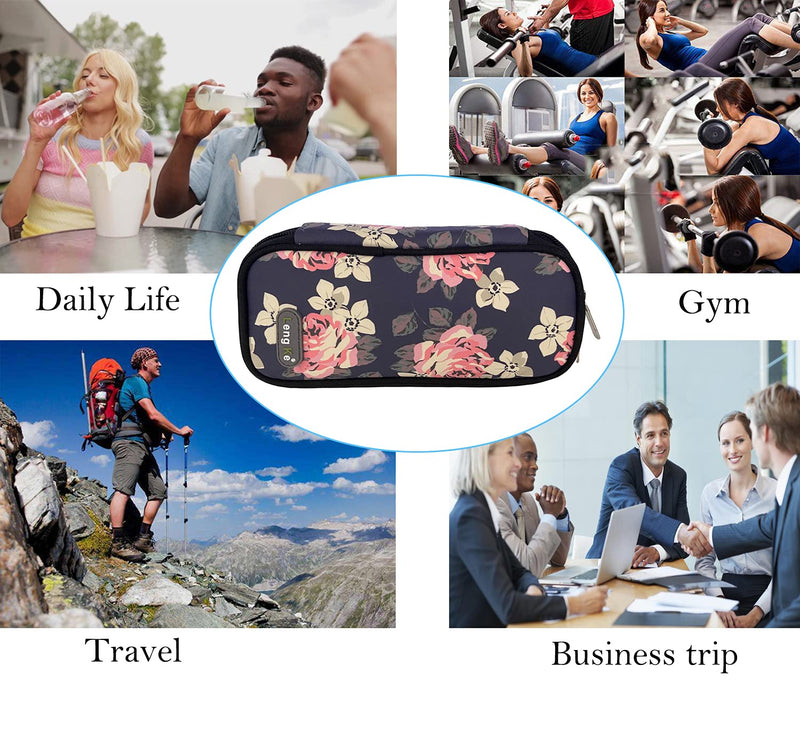 ONEGenug Insulin Travel Cooling Bag,Diabetes Medical Cool Bag Isothermal Insulin Bag with 2 ice Packs for Medication Cooler Flower - BeesActive Australia