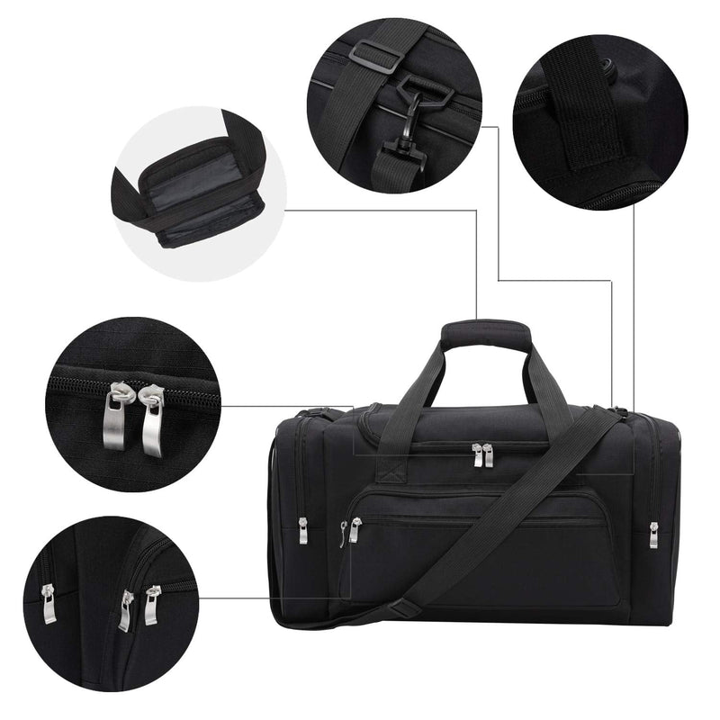 Sports Duffel Bag 20 inch for Travel Gym (Black, 20 inch) Black - BeesActive Australia
