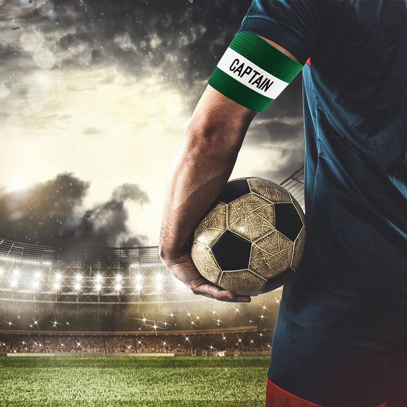 Mezeic Unisex Captain's Armband for Soccer Training, Adults & Youths Elastic Arm Band Captain Armbands Team Sports Accessories Green - BeesActive Australia